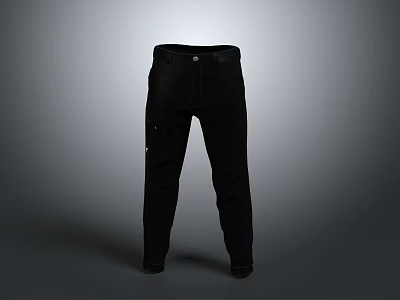 Stylish Black Casual Pants With Multiple Pockets And Adjustable Waistband For Daily Use 3d model