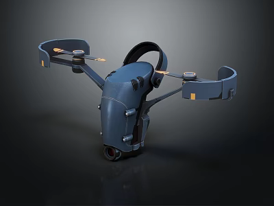Modern Blue Quadcopter Drone With Sleek Design Camera And Professional Sensors 3d model