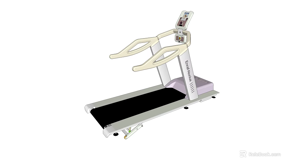 Modern Treadmill Fitness Equipment With Digital Display And Handrails For Home Gym 3d model 