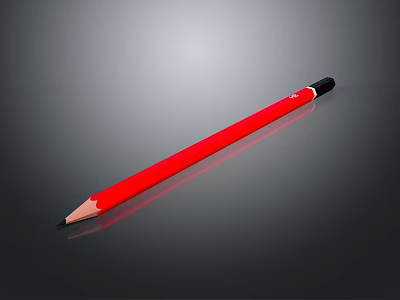 Red Pencil A Practical Stationery Item For Daily Life Writing Needs 3d model