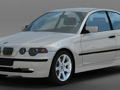 Silver BMW Sedan With Classic Front Grille And Alloy Wheels Design 3d model