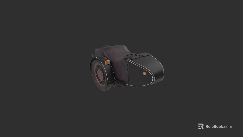 Vintage Black Leather Wheeled Bag With Classic Design And Stylish Details 3d model 