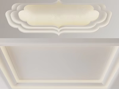 Elegant Multi Layered Ceiling Design With Soft Lighting And Decorative Petal Pattern 3d model