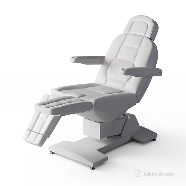 White Adjustable Medical Examination Chair With Ergonomic Design And Stable Base 3d model 