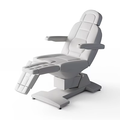White Adjustable Medical Examination Chair With Ergonomic Design And Stable Base 3d model