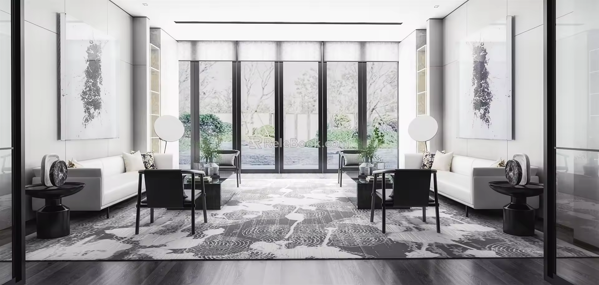 New Chinese Reception Area Sales Office Reception Area 3d model