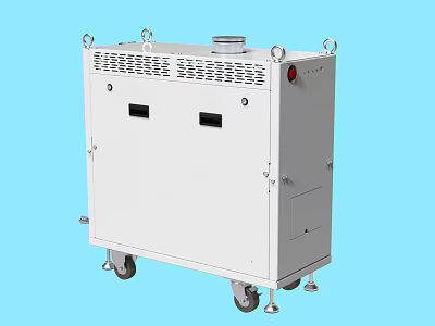 White Portable Industrial Equipment With Wheels Vents And Control Panel 3d model