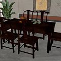 New Chinese Dining Table and Chair Combination 3d model