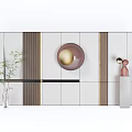 Modern background wall bookcase bookshelf 3d model