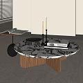 Middle ancient style stone coffee table 3d model