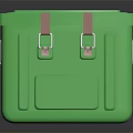 Green Plastic Storage Box With Red Buckles And Side Handle 3d model