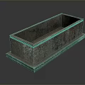 Ancient Bronze Rectangular Vessel With Intricate Carvings Patina And Base Stand