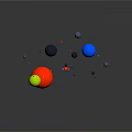Vibrant Space Scene With Colorful Planets Small Spaceship Stars And Debris