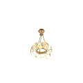 Modern Brass Chandelier With Three White Marble Shades And Hanging Design