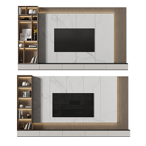 Modern TV Background Cabinet 3d model