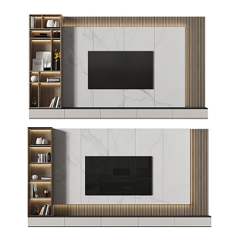 Modern TV Background Cabinet 3d model