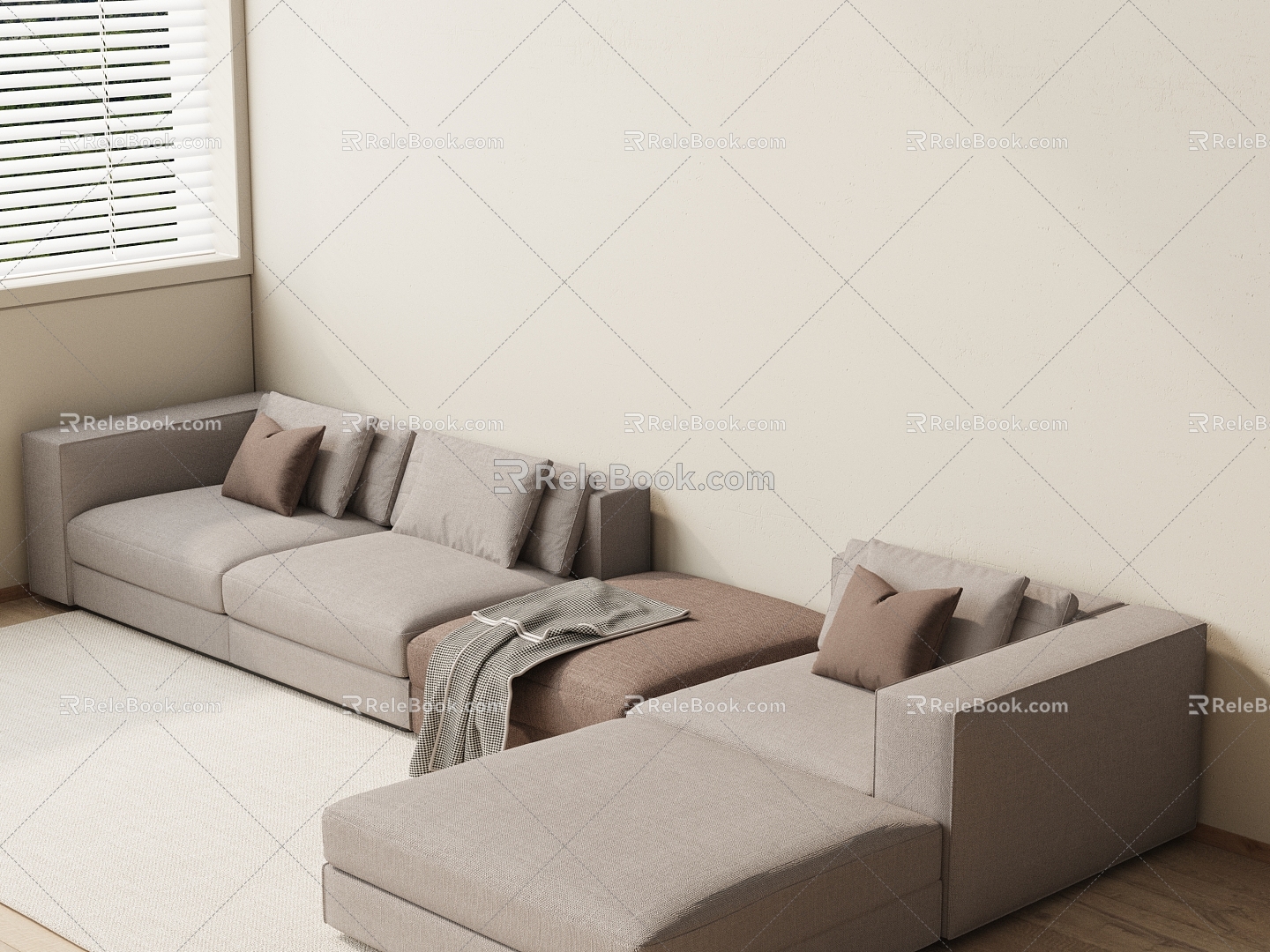 Modern corner sofa sofa combination 3d model