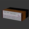 Vintage Wooden Stereo Receiver With Classic Knobs And Control Panel Design 3d model
