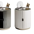 Elegant Modern Side Tables Featuring Metal Frames Circular Design Storage And Decorative Accents 3d model
