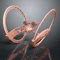 Character And Creature Inspired Copper Ring Mechanical Structure With Reflective Surfaces 3d model