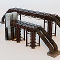 Heavy Duty Industrial Equipment With Large Metal Pipes And Steel Support Frames