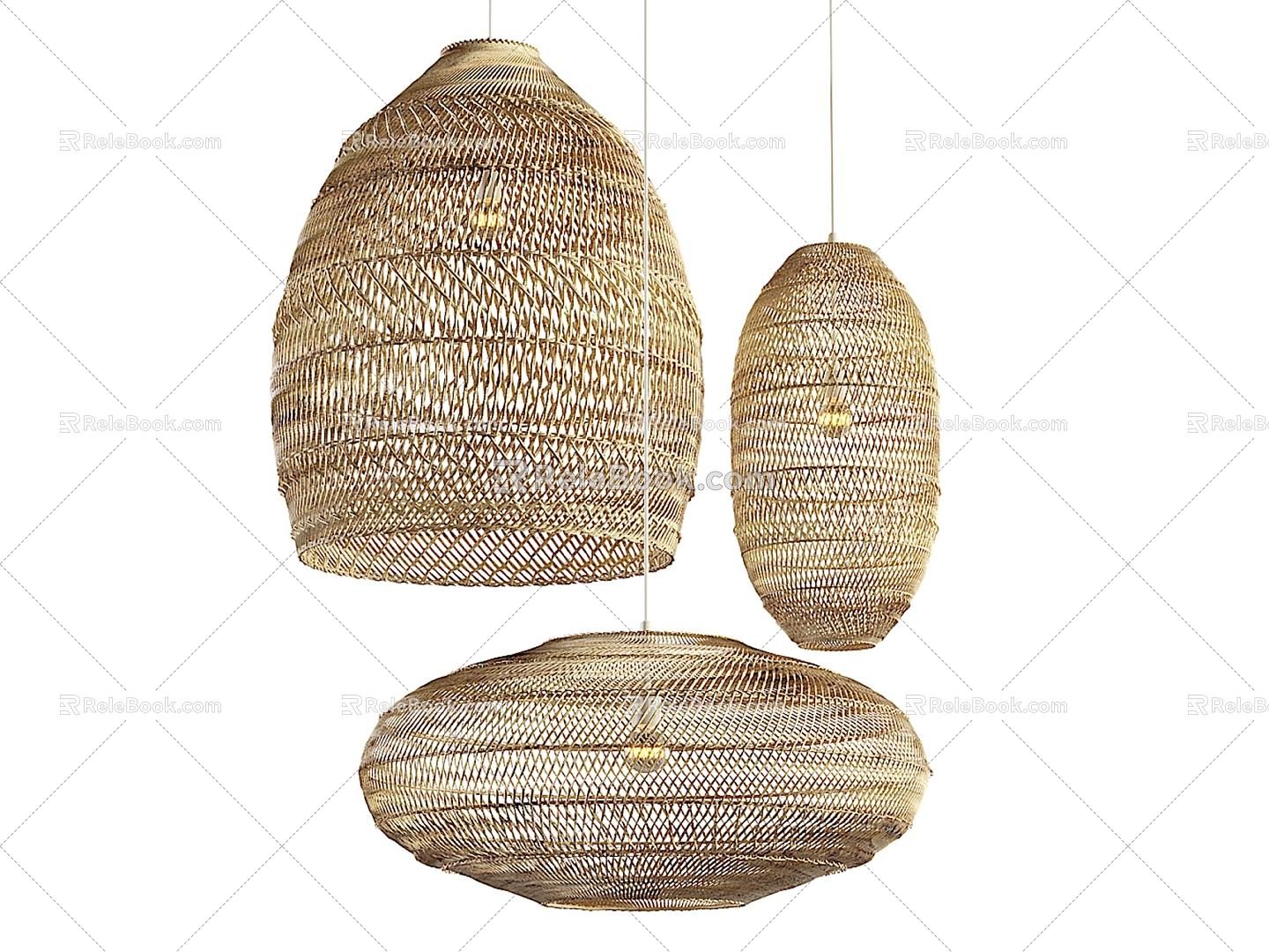 Rattan chandelier chandelier decorative chandelier chandelier lamp atmosphere chandelier lamp light 3d model