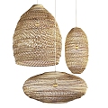 Rattan chandelier chandelier decorative chandelier chandelier lamp atmosphere chandelier lamp light 3d model