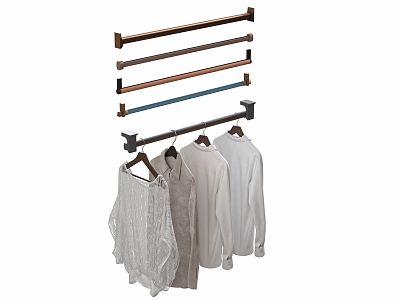 Modern leather clothes rail 3d model