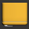 Retro Yellow Double Door Refrigerator With Turquoise Base On Dark Surface