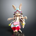 Rabbit Like Creature Character With Bunny Ears Long Hair Pink And White Outfit Arms Outstretched