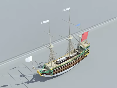 Modern Pirate Ship 3d model