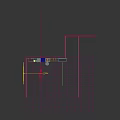 Four Stackable White Washing Machines With Black Doors In Modern Laundry Space