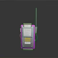 Pink Portable Electronic Device With Antenna Warning Label And Cable