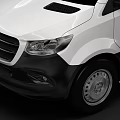 White Mercedes Benz Cargo Van Exterior Design For Commercial Transport Use