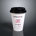 ESPRESSLAB Paper Coffee Cup With Cake Text And Black Lid Design