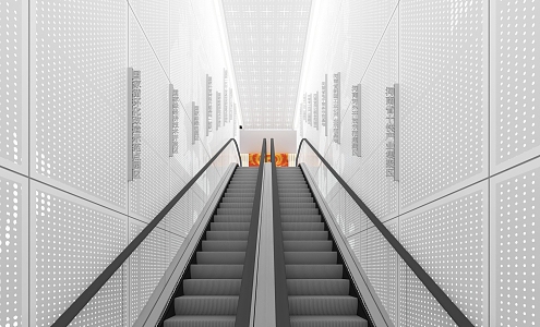 Science and technology escalator room 3d model