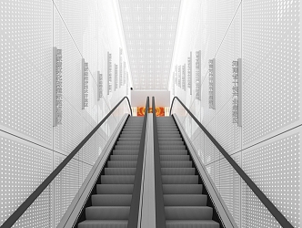 Science and technology escalator room 3d model