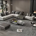Modern Living Room Sofa Coffee Table Set With Cushions Fireplace Ottoman And Rug