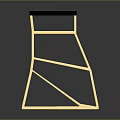 Modern Bar Stool Featuring Golden Metal Frame Black Tabletop And Reflective Geometric Structure