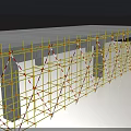 Industrial Construction Scaffolding Metal Framework With Cross Supports And Safety Rails