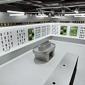 THK Digital Store Interior With Product Display Shelves Counter And Modern Lighting