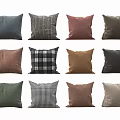 Decorative Throw Pillows In Various Colors And Patterns Like Plaid Houndstooth And Solids