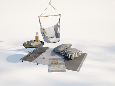 Modern hanging chair outdoor hammock pillow combination model