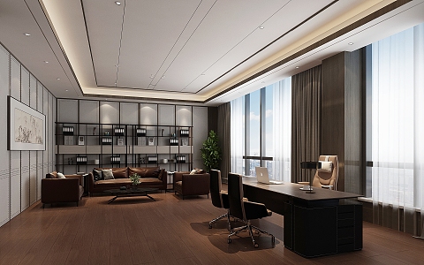 New Chinese Office General Manager Office 3d model