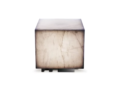 Modern Square Table Lamp With Textured Neutral Surface And Sturdy Base Design Style 3d model