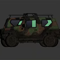 Military Style Camouflage Off Road Vehicles Featuring Green Windows And Roof Racks