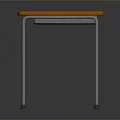 Three Modern Dining Tables With Wooden Tops And Metal Legs In Orange Brown Colors