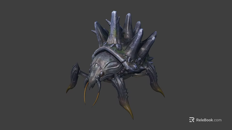 Sci Fi Fantasy Creature Design With Spiked Carapace Multiple Legs And Antennae 3d model 