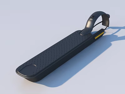 Black Long Fitness Pedal With Non Slip Texture And Curved Handle 3d model