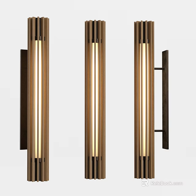 Modern Brass Vertical Wall Sconces With Sleek Design For Home Decor 3d model